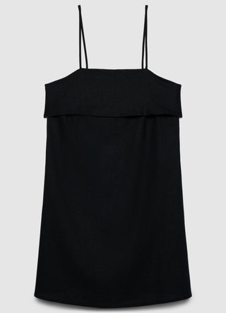 Robe mini évasée en mélange de lin