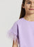 T-shirt maniche con piume