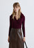 Cardigan a costine con collo effetto pelliccia