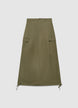 Langer Cargo-Rock in Uni-Farbe - XS