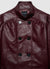 Double-breasted leather-effect jacket with puff sleeves