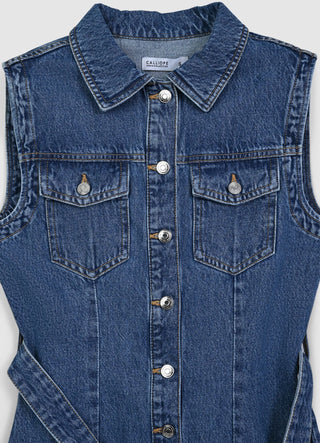 Denim sleeveless dress
