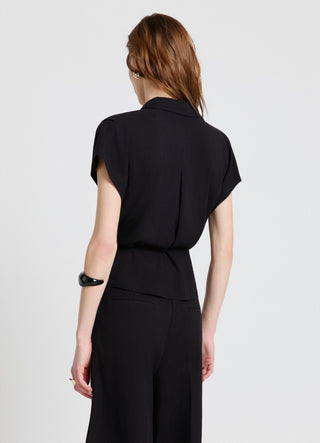 Camicia semitrasparente con coulisse