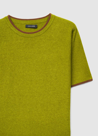 T-shirt in maglia con profili a contrasto