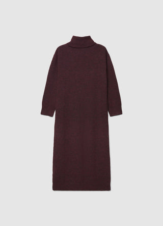 Long solid-colour turtleneck dress