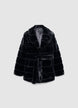 Short faux fur coat with belt - XS