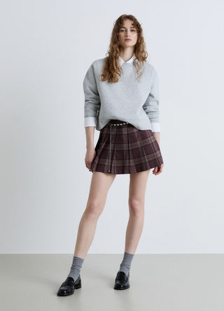 Karierte Hose mit Falten