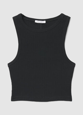 Ribbed crop tank top, rower style