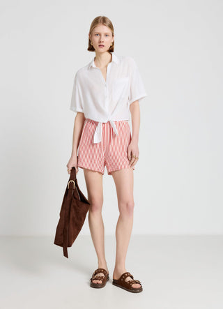Plain-colour shirt with knot detail