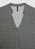Camicia a maniche corte con stampa geometrica e collo coreano