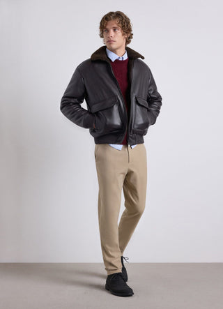 Blouson aviateur avec col effet mouton