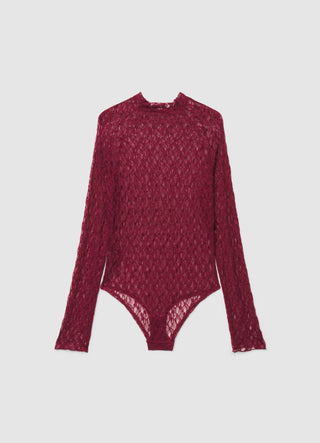Body in pizzo a maniche lunghe