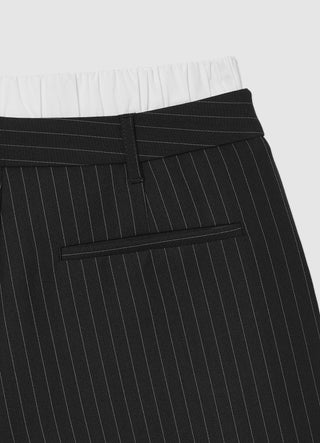 Pantaloncini gessati fascia in vita