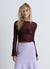 Long-sleeved lace T-shirt