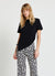 T-shirt with side ruching and asymmetric hem