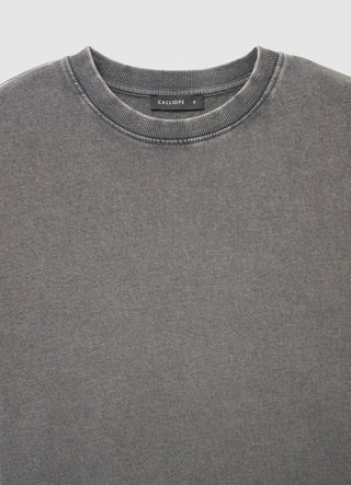 Unifarbener Oversize-Rundhalsausschnitt-Sweatshirt
