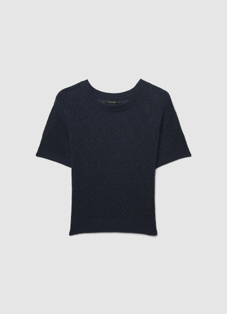 T-shirt en maille ajourée unie