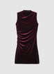 Mini-Kleid aus Chenille mit Drapierung - XS