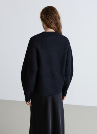 Einfarbiger Strickcardigan mit Knöpfen