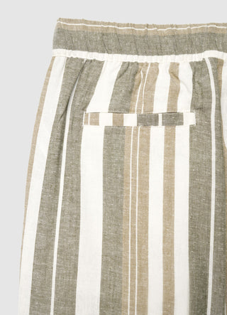 Pantaloni jogger a righe misto lino