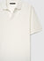 Polo con collo aperto in jacquard