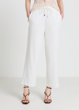 Linen blend jogger trousers