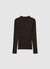 T-shirt a manica lunga a costine con collo alto