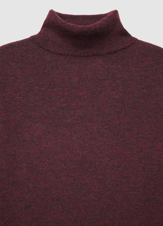 Long solid-colour turtleneck dress