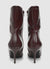 Block heel bootie with mid heel and side zip