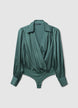 Body-Bluse aus Satinimitat - XS