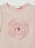 T-shirt maniche balze fiore applicato