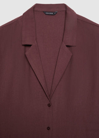 Camicia a maniche corte con collo a rever
