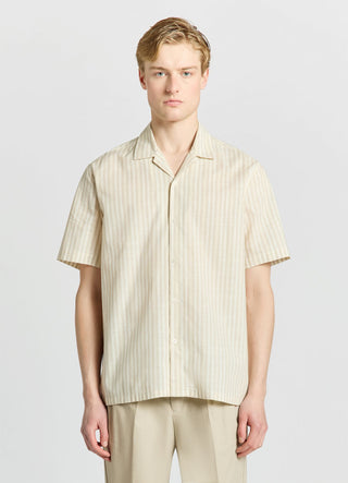Camicia a righe con colletto bowling