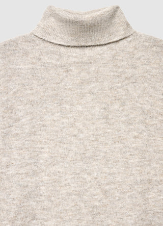 Robe longue à col roulé uni
