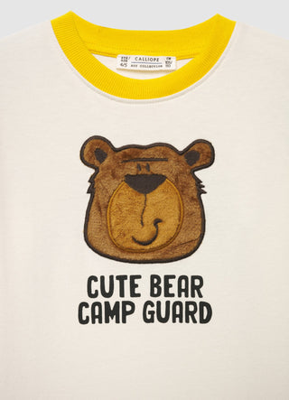 T-shirt over con applicazione orso