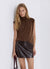 Turtleneck top with draped open back