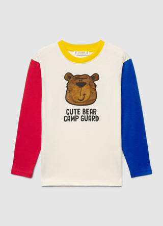 T-shirt over con applicazione orso