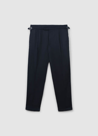 Tailored trousers with martingale