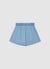 Shorts denim con vita elasticizzata a tinta unita