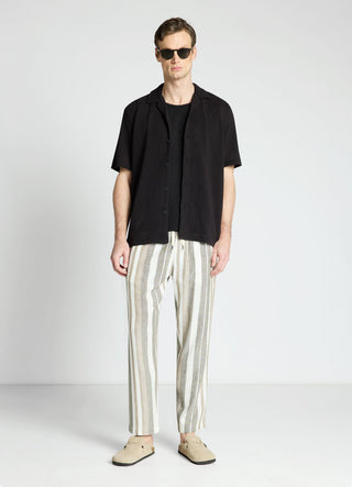Pantaloni jogger a righe misto lino