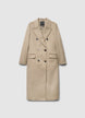 Cappotto doppiopetto lungo a tinta unita - XS