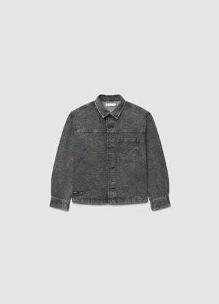Giubbino in denim con stampa lettering