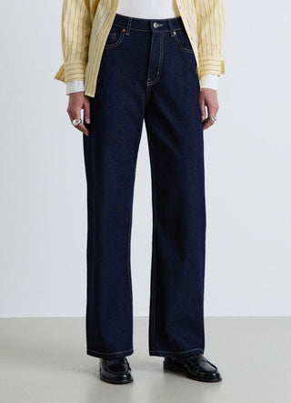 Jeans wide leg a vita alta