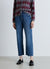 Jeans straight crop a tinta unita