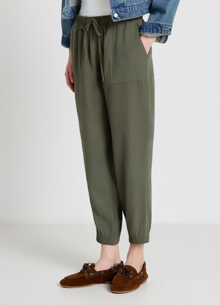 Pantaloni jogger con coulisse e tasche applicate