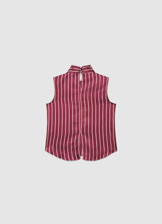 Striped sleeveless top with bow