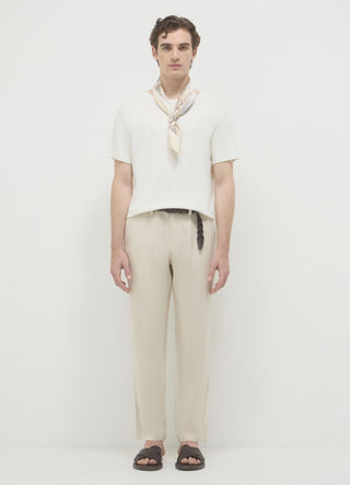 Linen-blend chino trousers