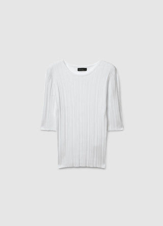 T-shirt a costine a tinta unita