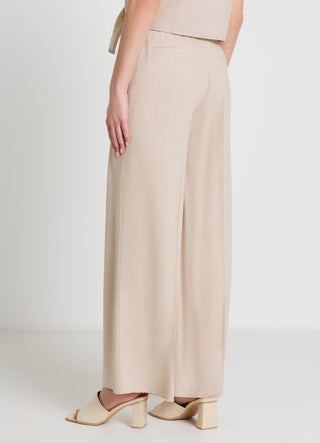 Pantalon palazzo à taille élastiquée