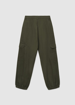 Pantaloni cargo dritti con fondo elasticizzato